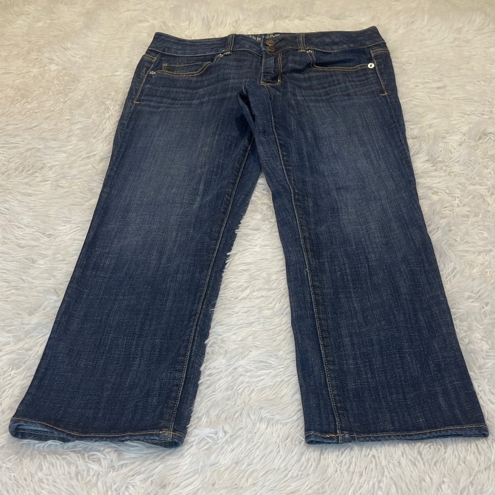 American Eagle ARTIST CROP STRETCH Dark Blue Jeans WOMENS SIZE 6